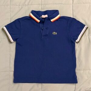 Lacoste Kids Polo Shirt in Blue with Colorful Collar